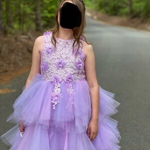 Lavender Floral Tulle Dress